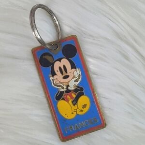 Vintage Metal Walt Disney World Personalized Frances Keychain Mickey Mouse
